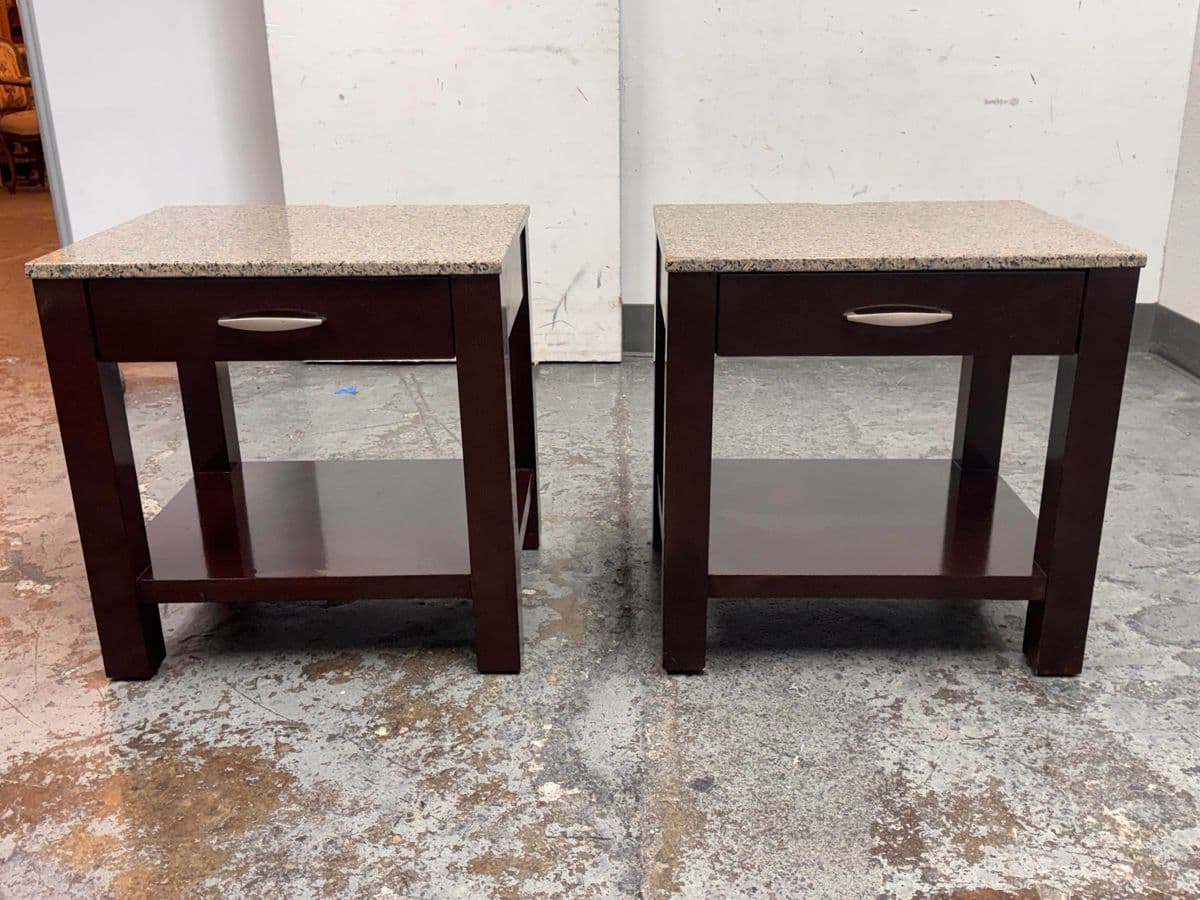 Bermanfalk Stone Top Nightstands, Pair - Thumbnail 4