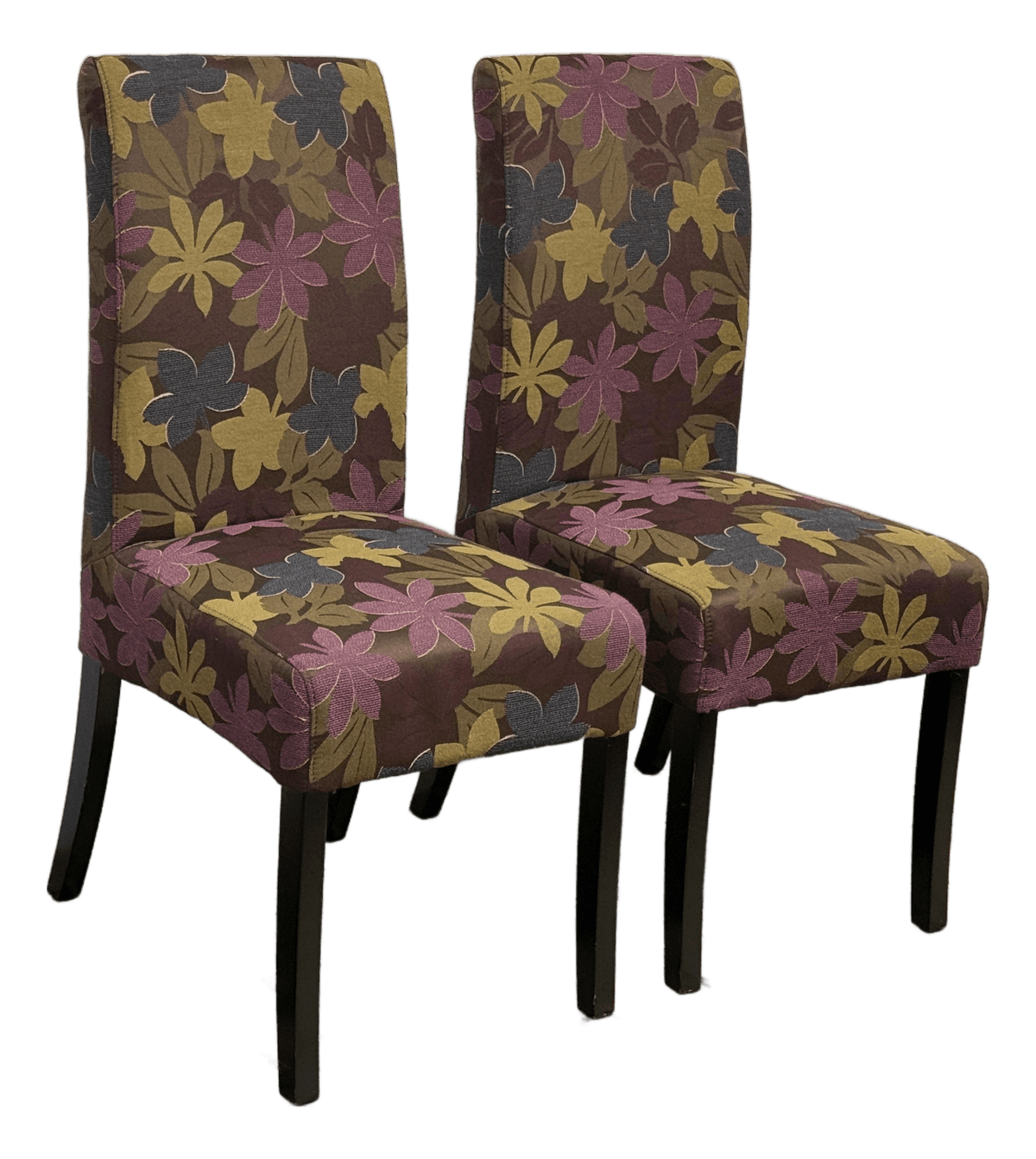 Floral Print Side Dining Side Chairs, Pair - Thumbnail 2