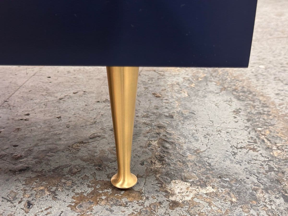 Brownstone Audrey Rattan Handle Navy Nightstand - Thumbnail 12