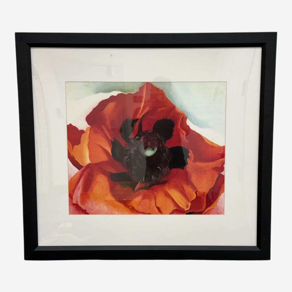 Georgia O’Keeffe "Poppy" Z Gallerie Custom Framed Print, Circa 2005 - Image 1