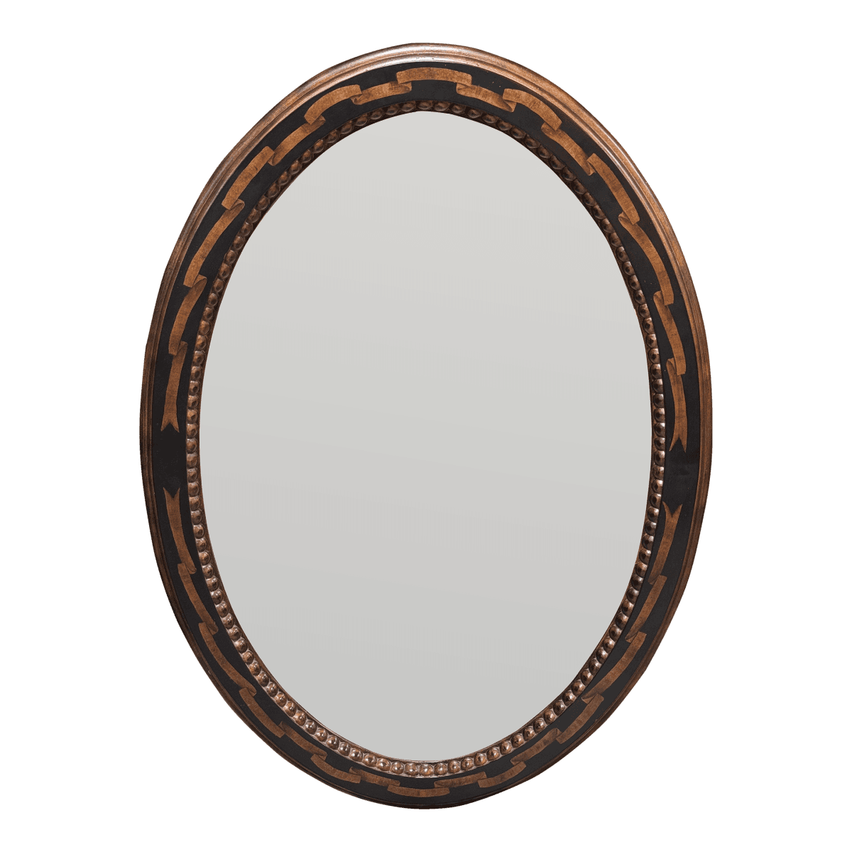 Neoclassical Inlaid Burl Wood Wall Mirror - Thumbnail 2