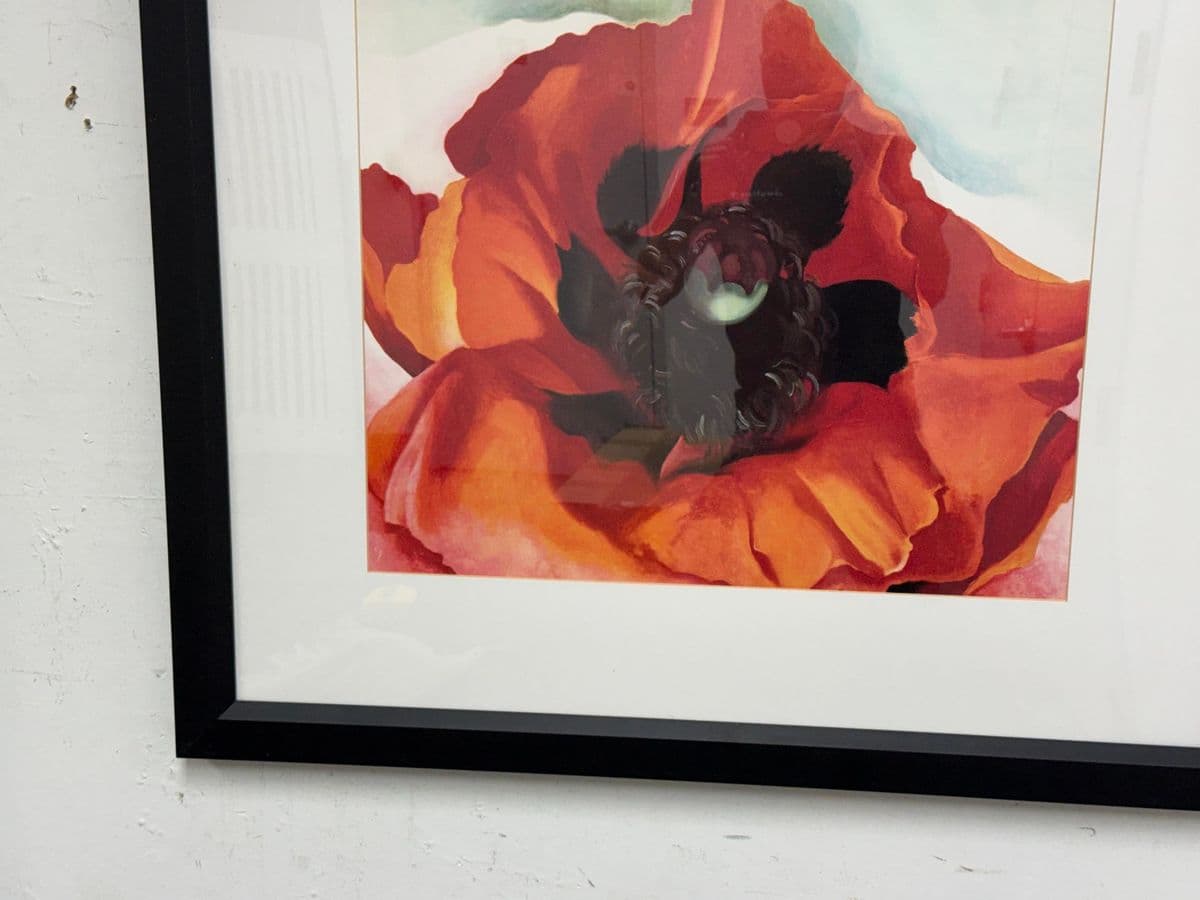 Georgia O’Keeffe "Poppy" Z Gallerie Custom Framed Print, Circa 2005 - Thumbnail 7