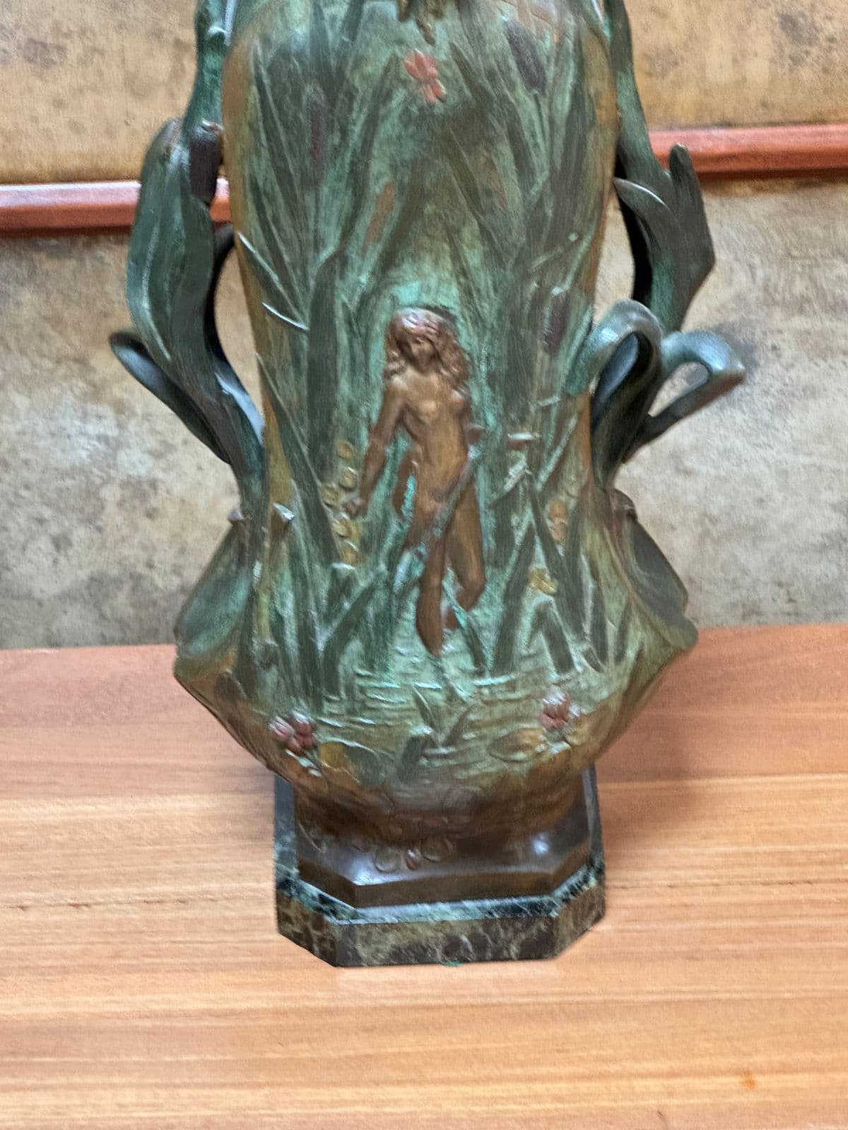 Early 20th Century Louis Ouvet Art Nouveau Nude Figure Vase, Signed - Thumbnail 9