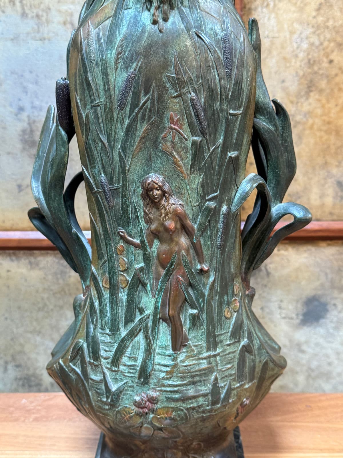Early 20th Century Louis Ouvet Art Nouveau Nude Figure Vase, Signed - Thumbnail 3