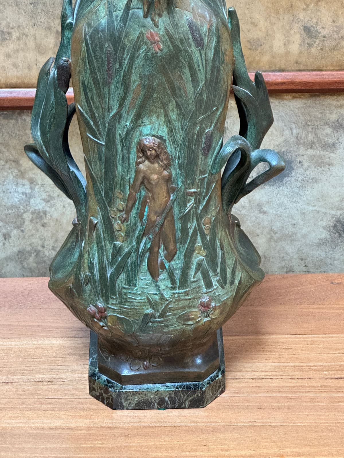 Early 20th Century Louis Ouvet Art Nouveau Nude Figure Vase, Signed - Thumbnail 10
