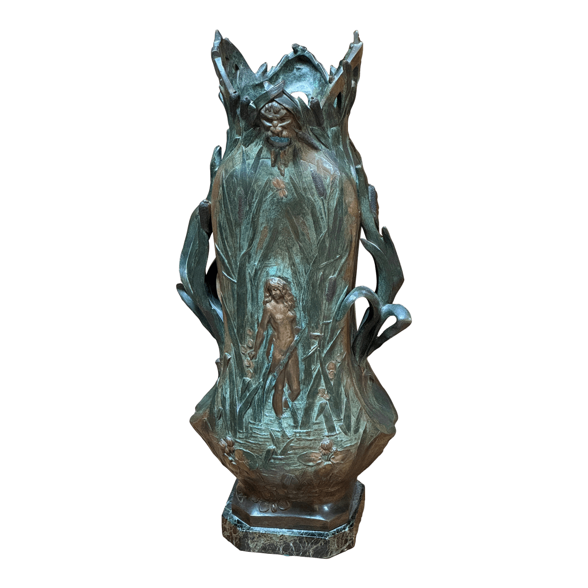 Early 20th Century Louis Ouvet Art Nouveau Nude Figure Vase, Signed - Thumbnail 2