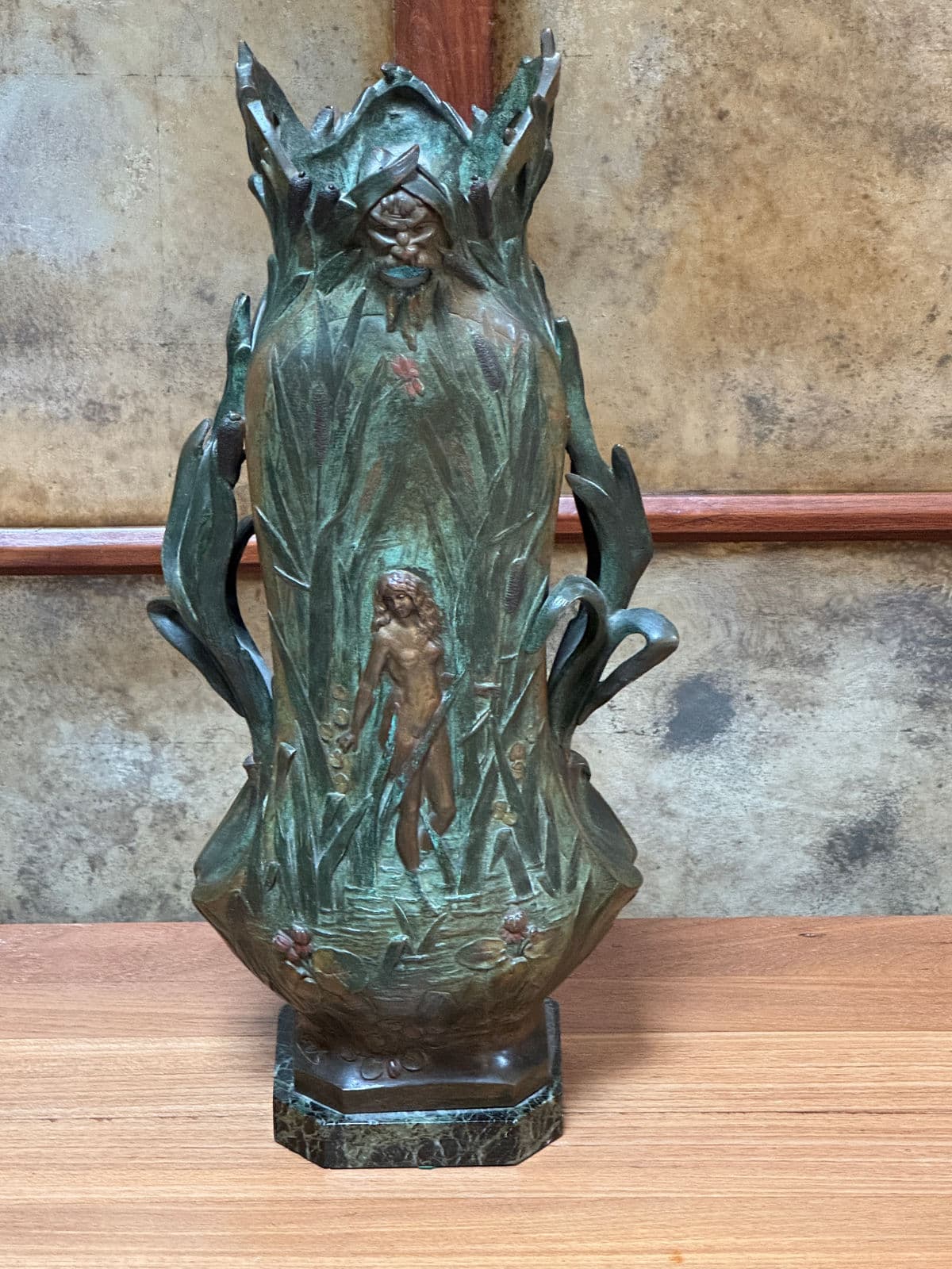 Early 20th Century Louis Ouvet Art Nouveau Nude Figure Vase, Signed - Thumbnail 12