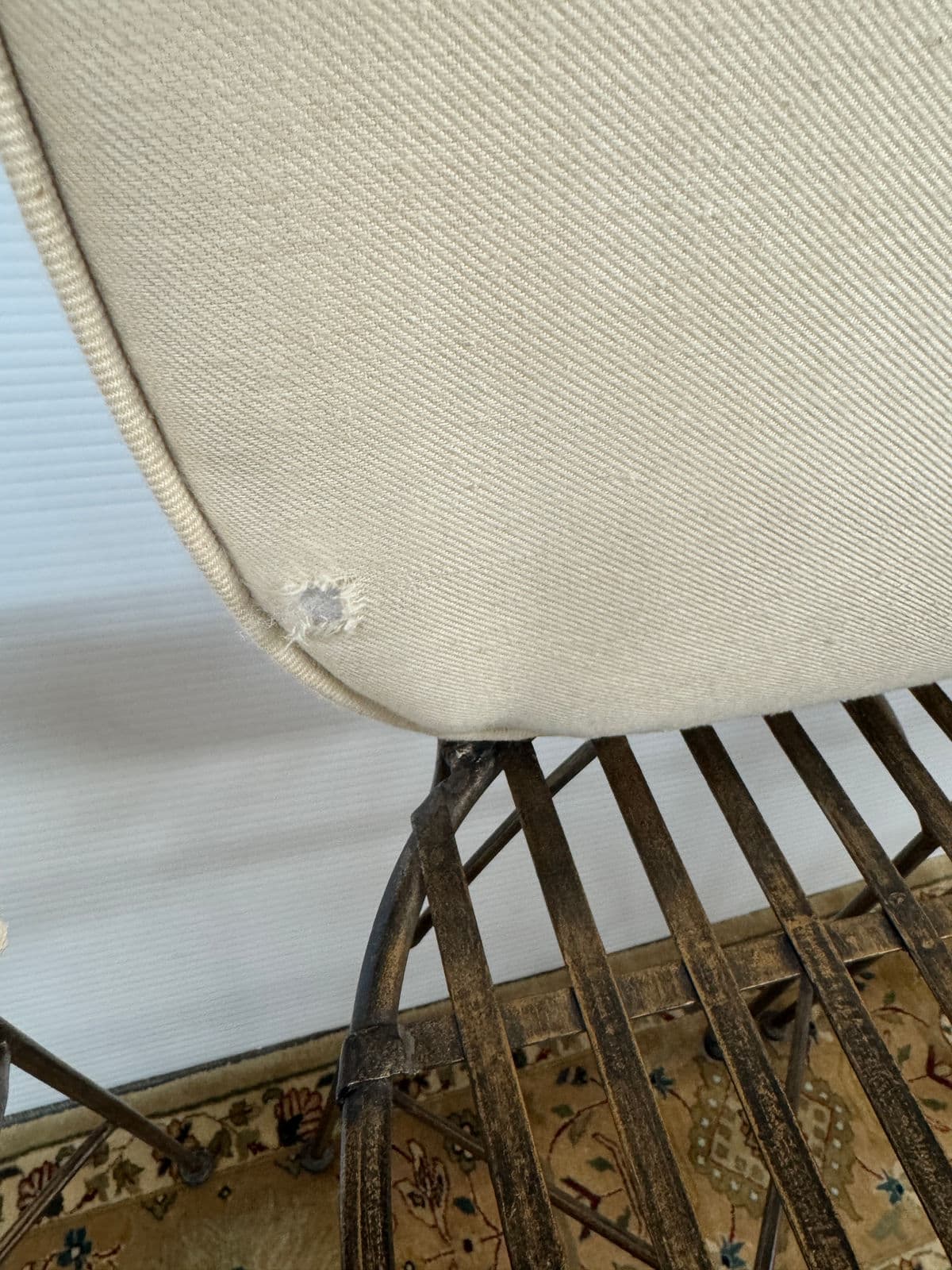 Wrought Iron Bar Stools With Cushions, Set of Three - Thumbnail 12