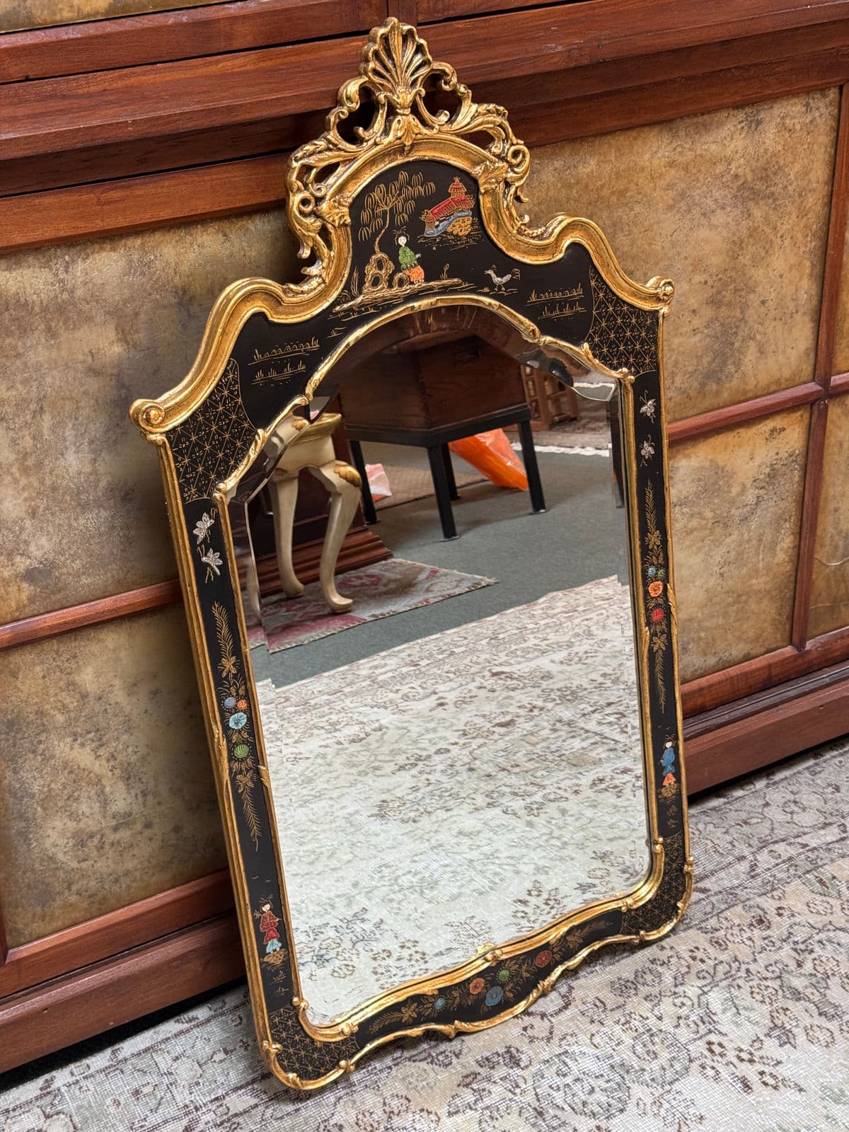 Friedman Brothers Canton Hand-Painted Chinoiserie Mirror - Thumbnail 3