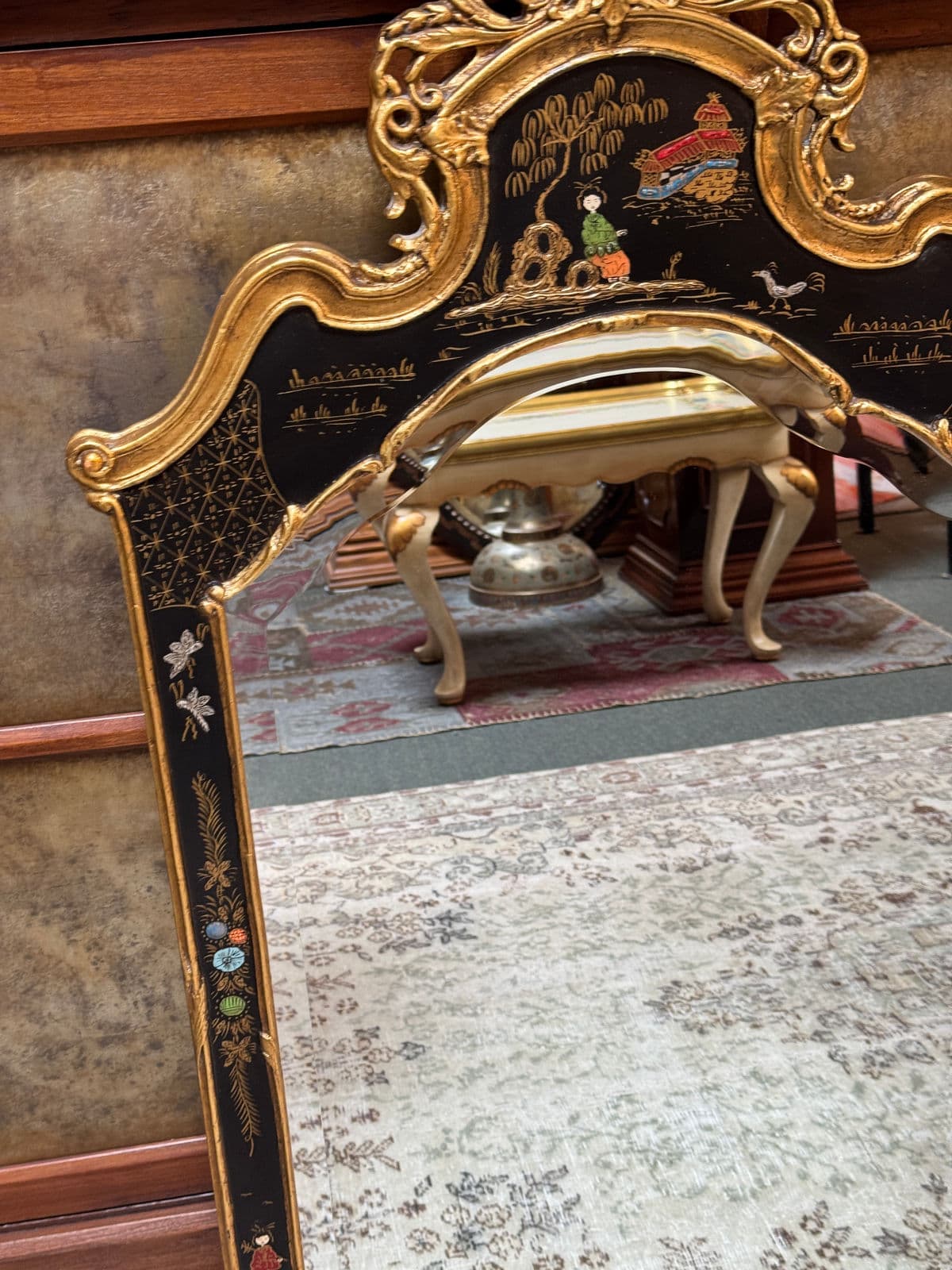 Friedman Brothers Canton Hand-Painted Chinoiserie Mirror - Thumbnail 9