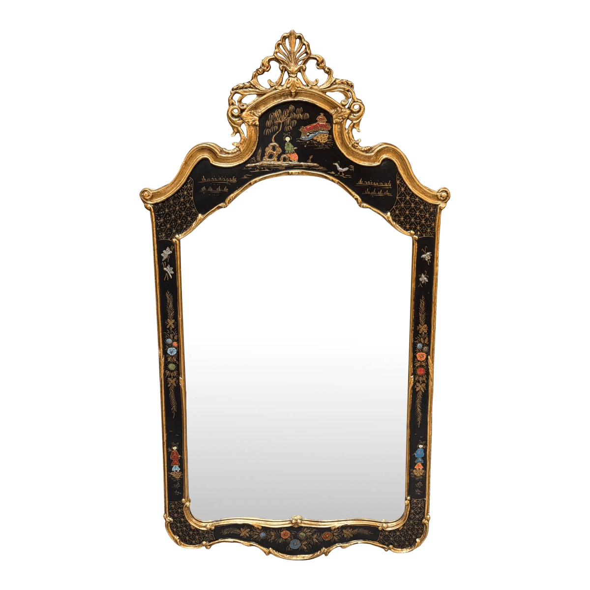 Friedman Brothers Canton Hand-Painted Chinoiserie Mirror - Thumbnail 2
