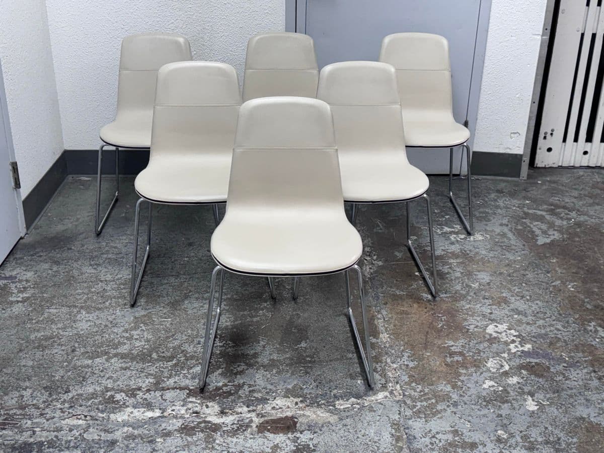 Rodolfo Dordoni for Matteograssi 2Leather Seat Dining Chairs, Set of Six - Thumbnail 4