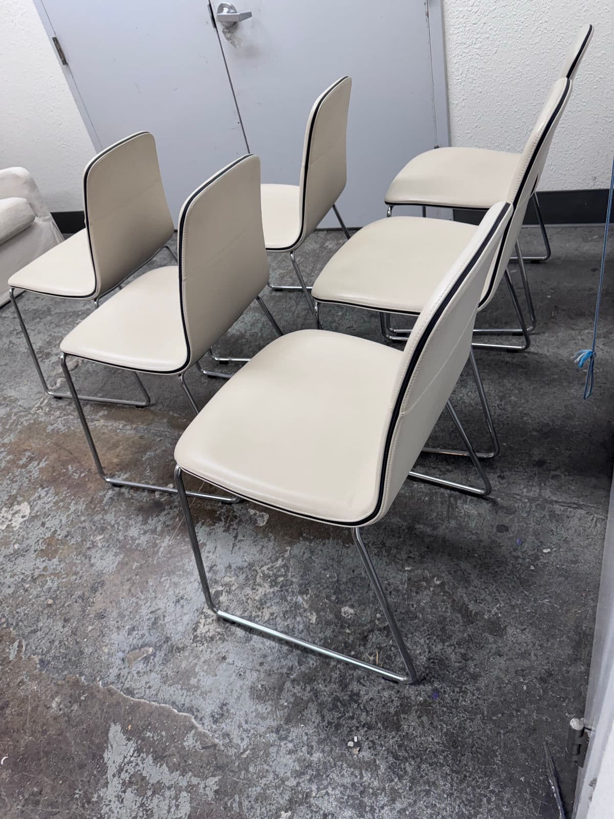 Rodolfo Dordoni for Matteograssi 2Leather Seat Dining Chairs, Set of Six - Thumbnail 10