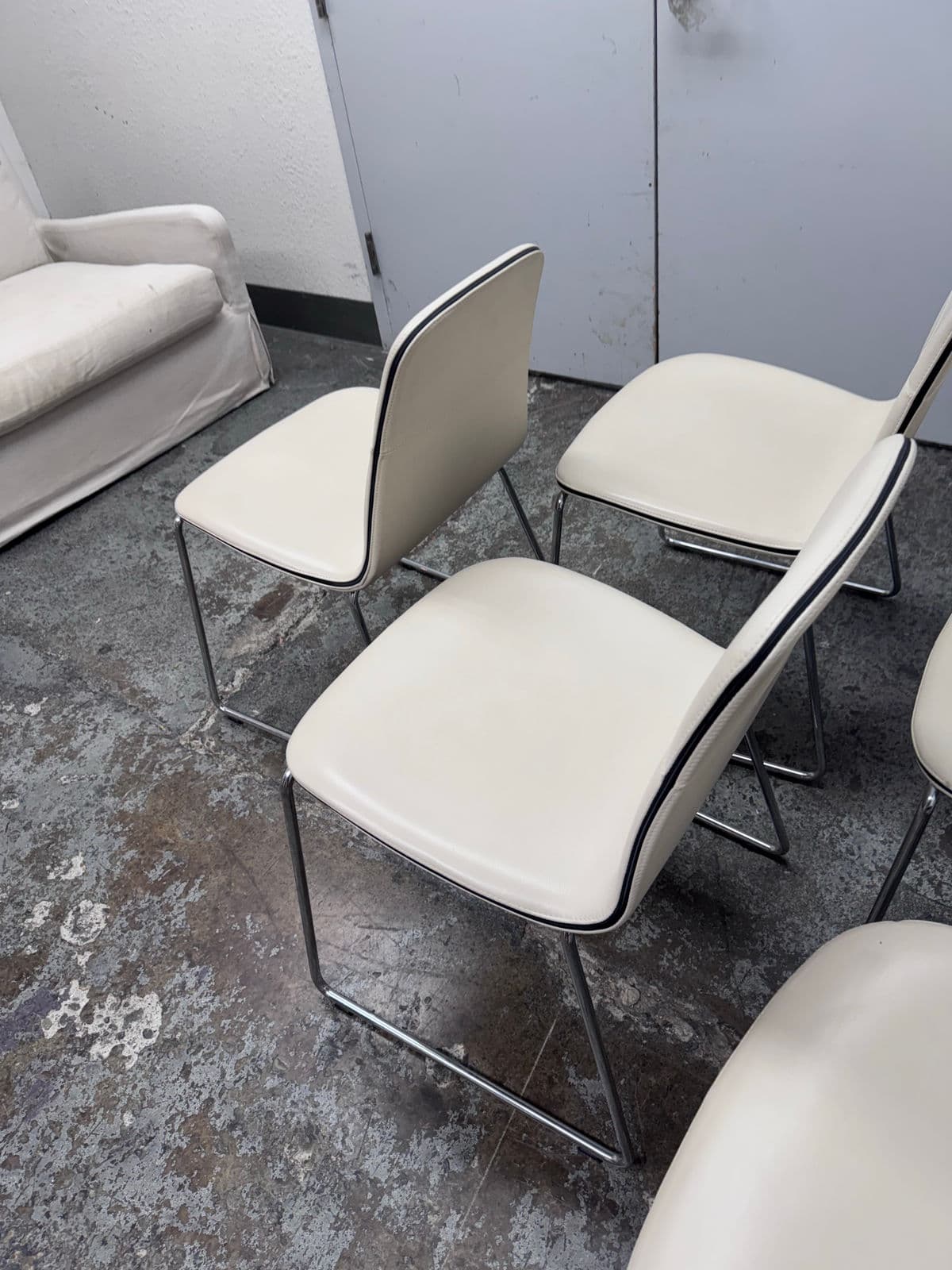 Rodolfo Dordoni for Matteograssi 2Leather Seat Dining Chairs, Set of Six - Thumbnail 7