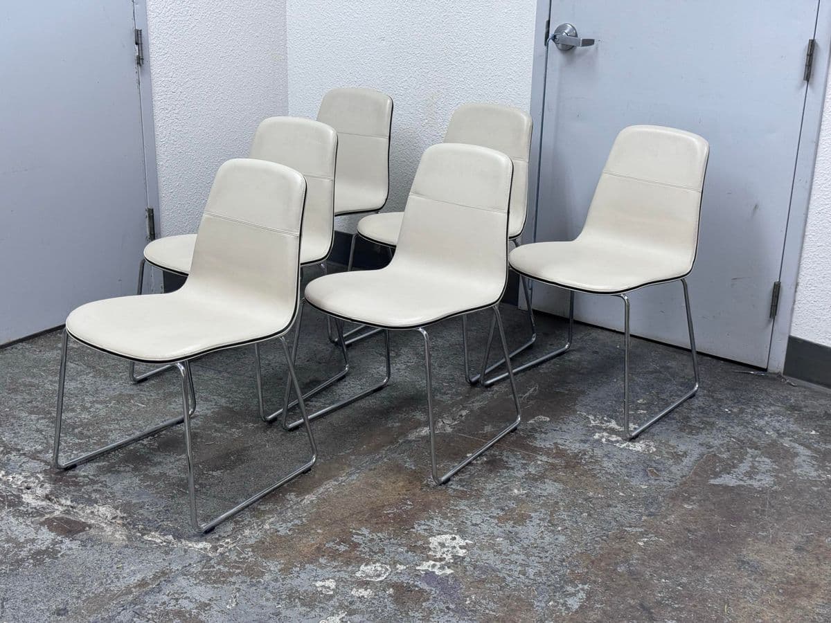 Rodolfo Dordoni for Matteograssi 2Leather Seat Dining Chairs, Set of Six - Thumbnail 3