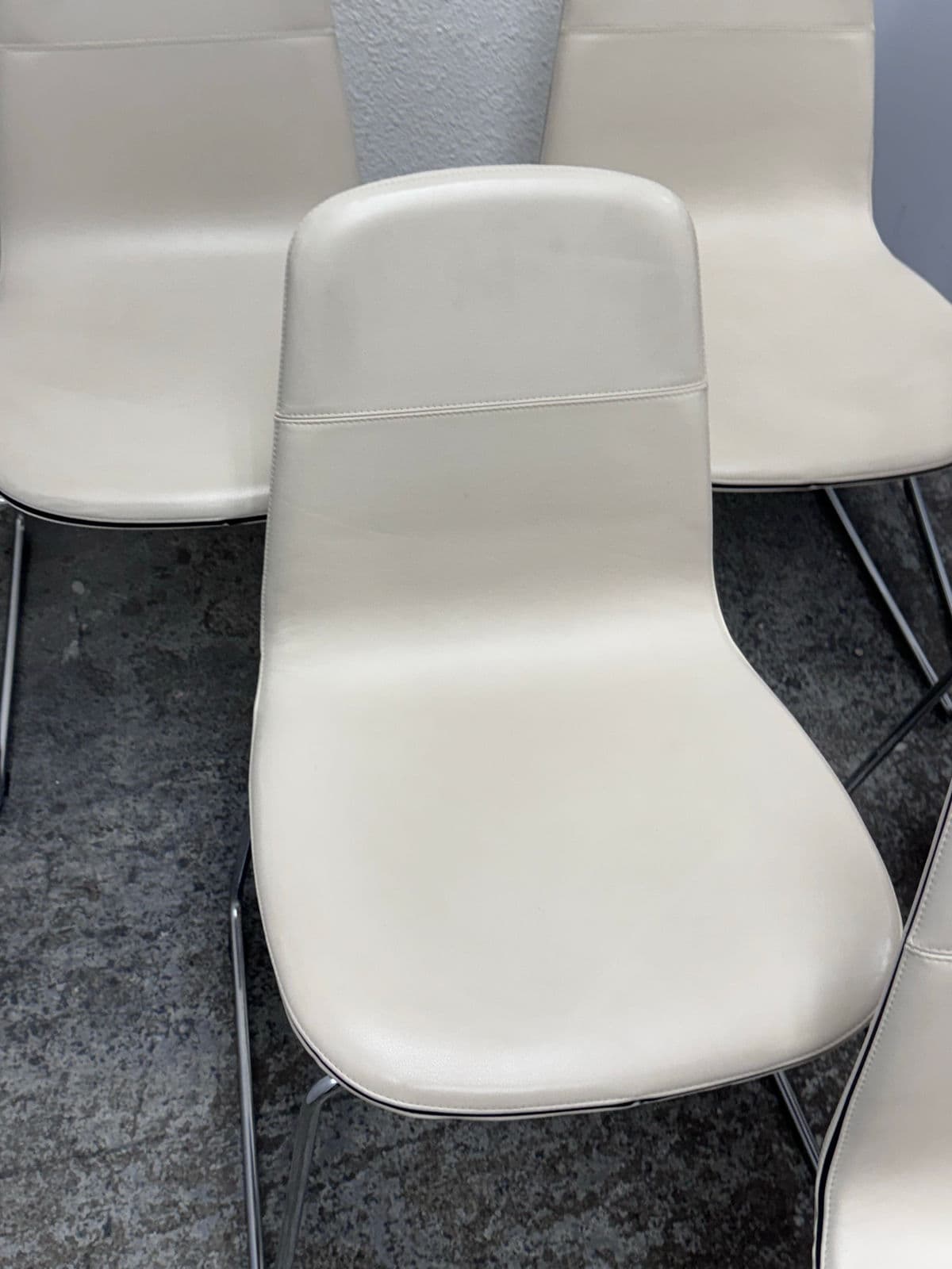 Rodolfo Dordoni for Matteograssi 2Leather Seat Dining Chairs, Set of Six - Thumbnail 5