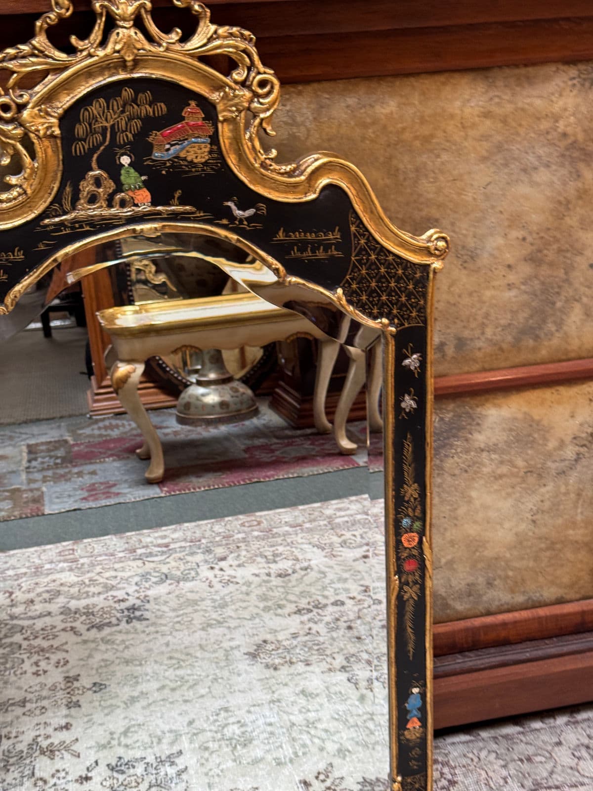 Friedman Brothers Canton Hand-Painted Chinoiserie Mirror - Thumbnail 7