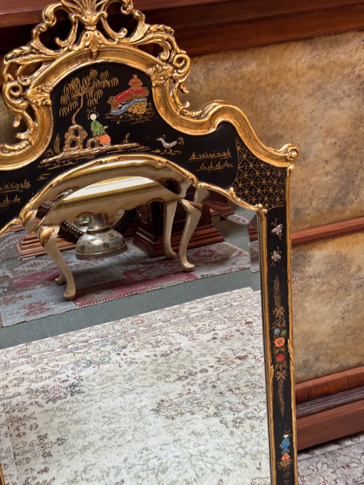 Friedman Brothers Canton Hand-Painted Chinoiserie Mirror - Thumbnail 8