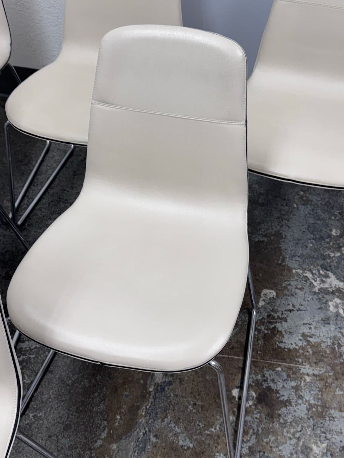 Rodolfo Dordoni for Matteograssi 2Leather Seat Dining Chairs, Set of Six - Thumbnail 6