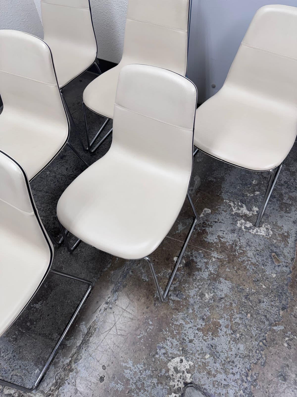 Rodolfo Dordoni for Matteograssi 2Leather Seat Dining Chairs, Set of Six - Thumbnail 13