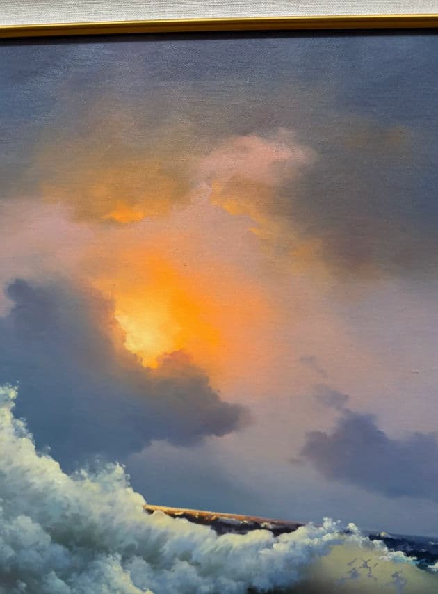 Wendell Brown's 'Surf's Up' Oil Painting, Framed - Thumbnail 5