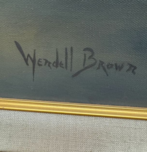 Wendell Brown's 'Surf's Up' Oil Painting, Framed - Thumbnail 9