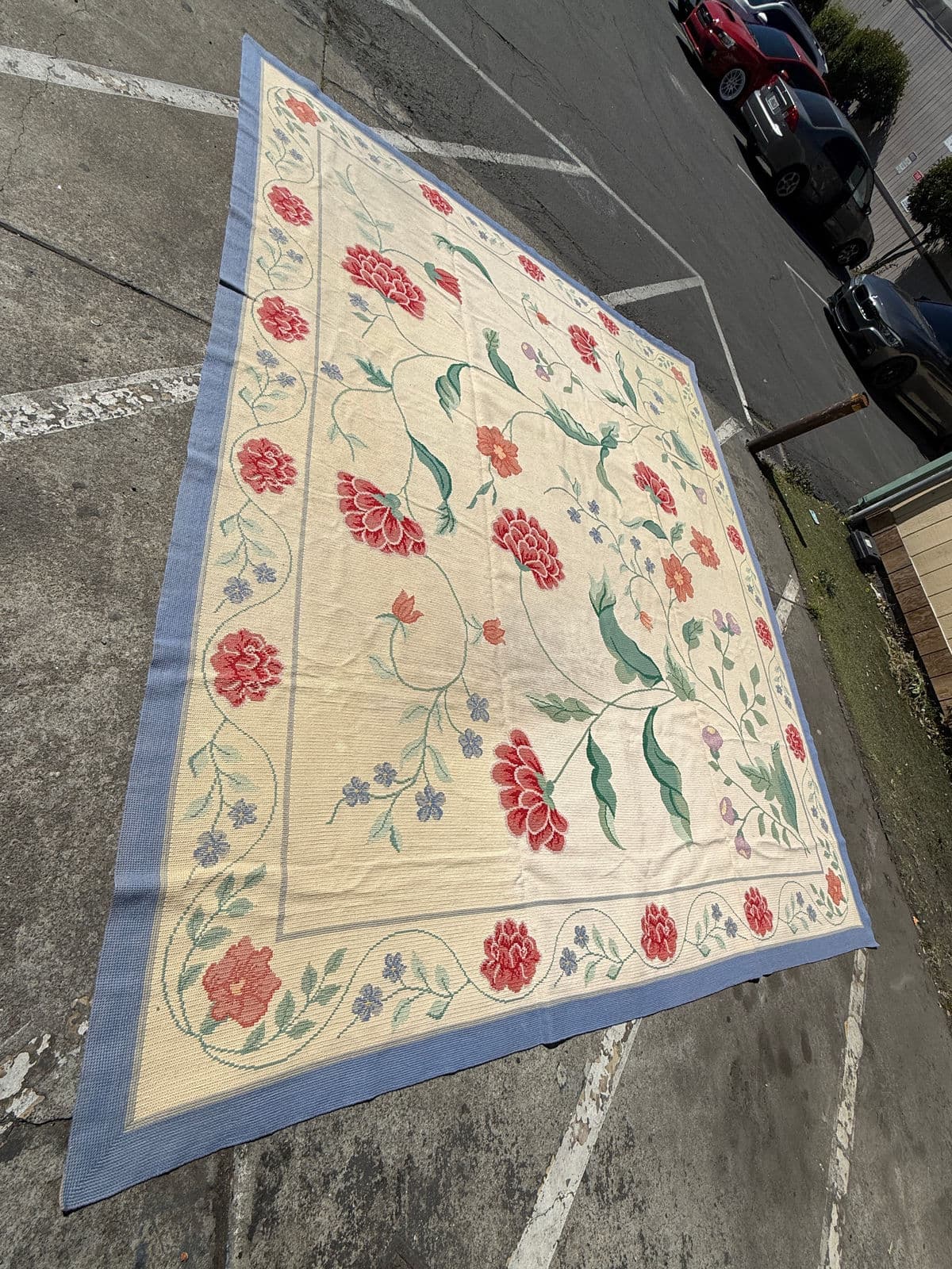 11ft 8in × 13ft 11in Starck Portuguese Petit-Point Area Rug - Thumbnail 3