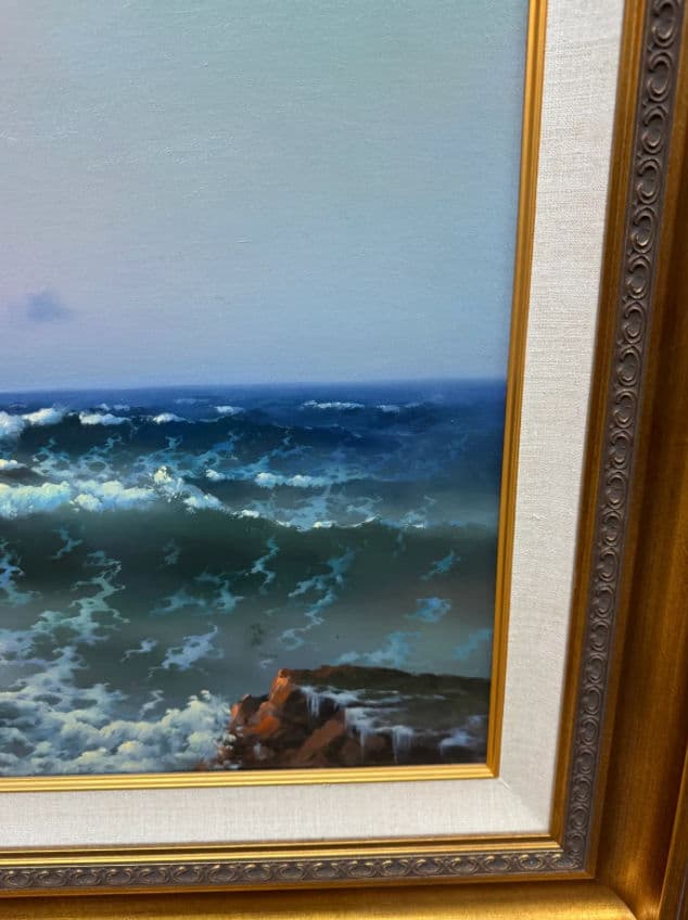 Wendell Brown's 'Surf's Up' Oil Painting, Framed - Thumbnail 6