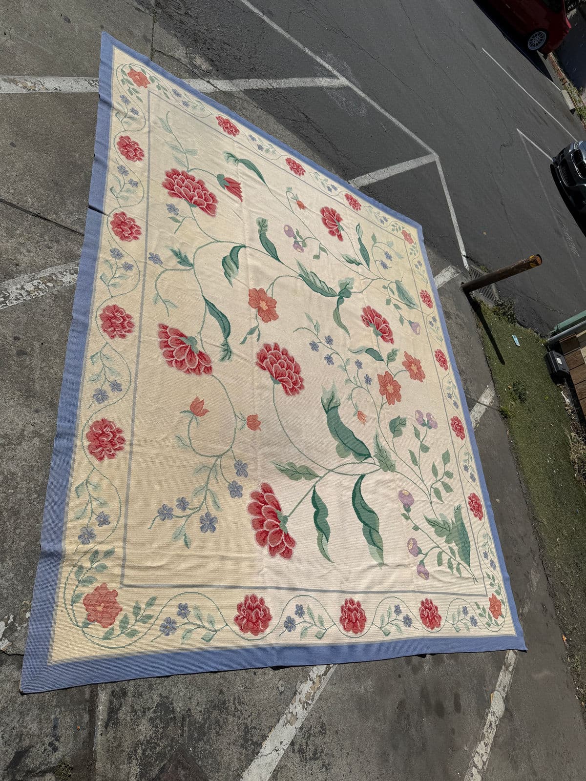 11ft 8in × 13ft 11in Starck Portuguese Petit-Point Area Rug - Thumbnail 4