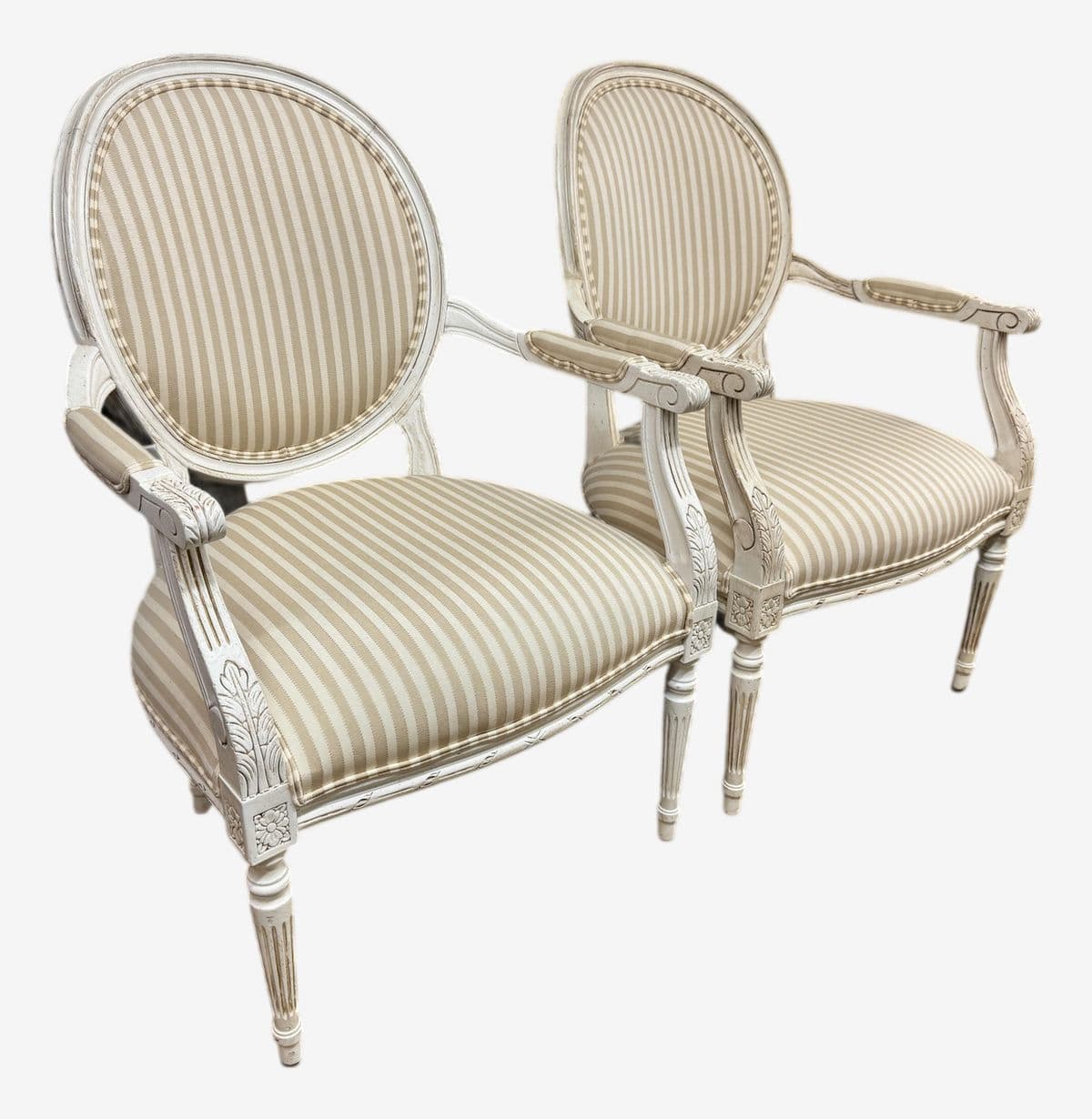 Ethan Allen French Louis XVI Style Armchairs, Pair - Image 1