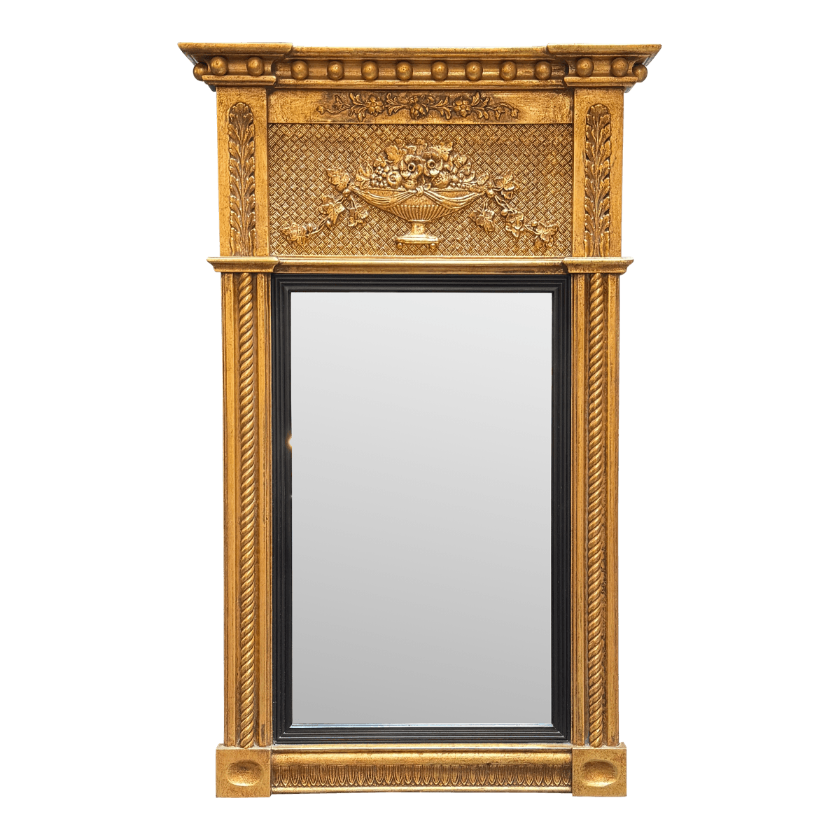 Federal Style Gilt Wood Trumeau Mirror, Vintage - Thumbnail 2