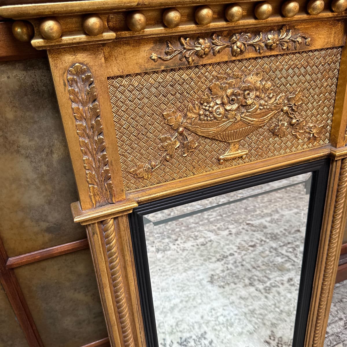 Federal Style Gilt Wood Trumeau Mirror, Vintage - Thumbnail 12