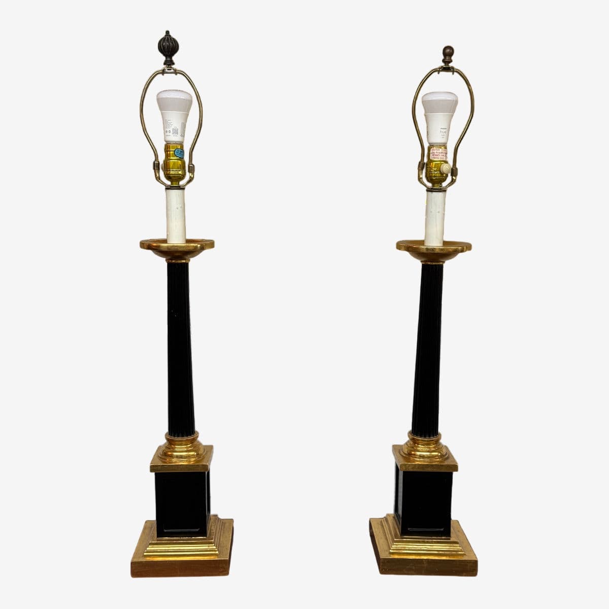 Neoclassical Style Column Buffet Table Lamps, Pair - Image 1