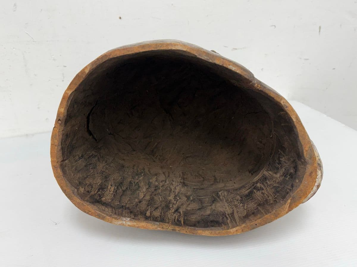 African Yoruba Carved Wood Helmet + Jackal Sculpture - Thumbnail 13