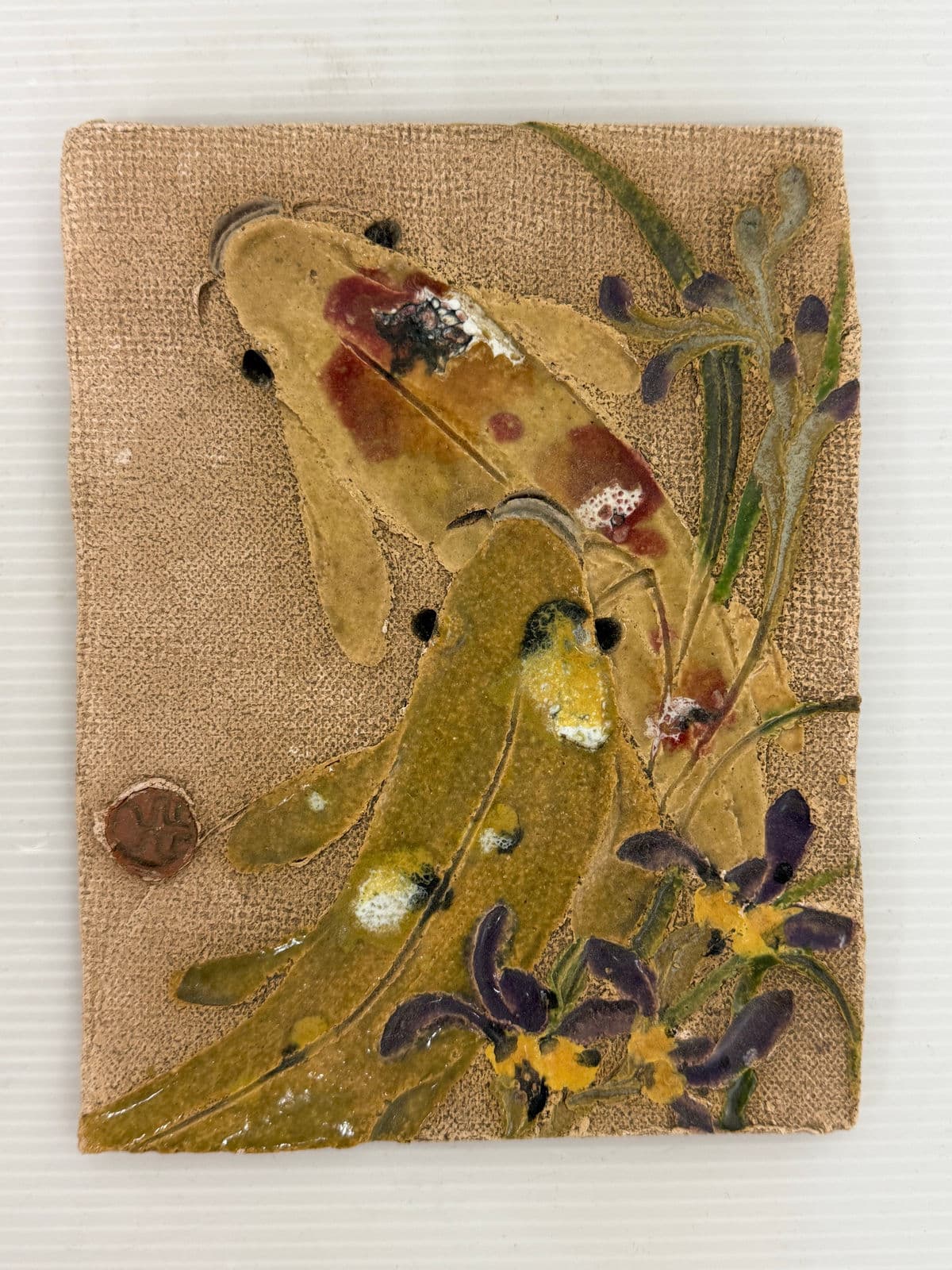 Mad Monk Art Koi Fish Ceramic Wall Tiles, Set of Three - Thumbnail 5