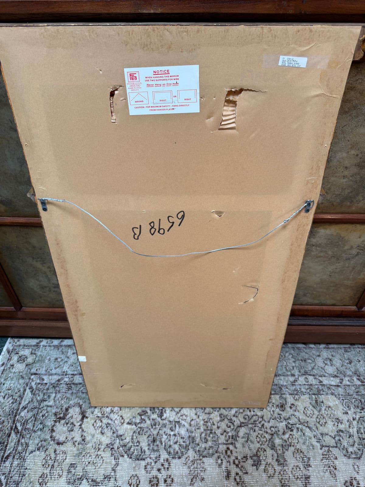 Federal Style Gilt Wood Trumeau Mirror, Vintage - Thumbnail 5