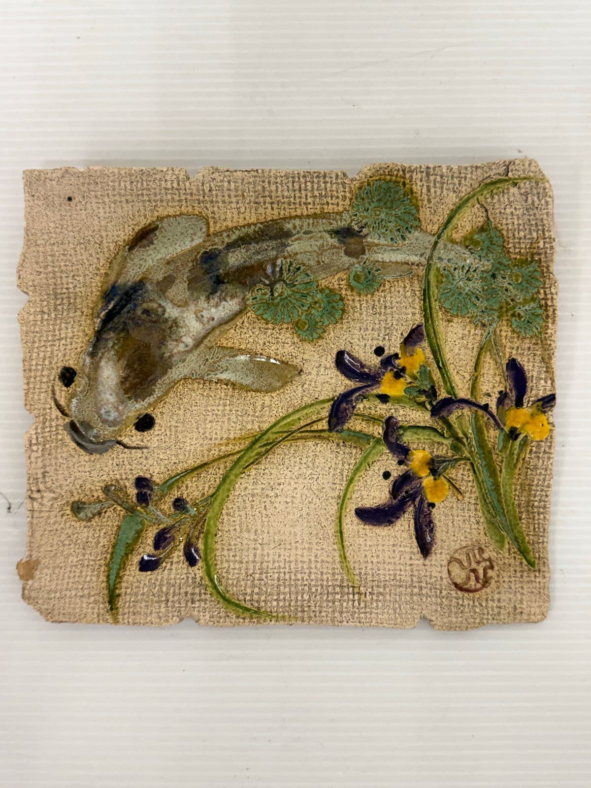 Mad Monk Art Koi Fish Ceramic Wall Tiles, Set of Three - Thumbnail 6