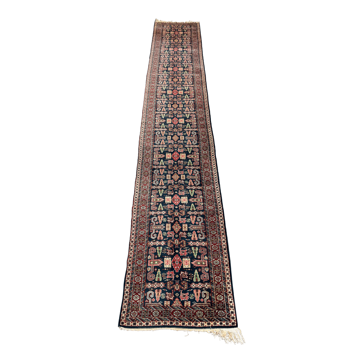 2ft 7in × 15ft Genuine Hand Woven Persian Kurdish Runner Rug - Thumbnail 2