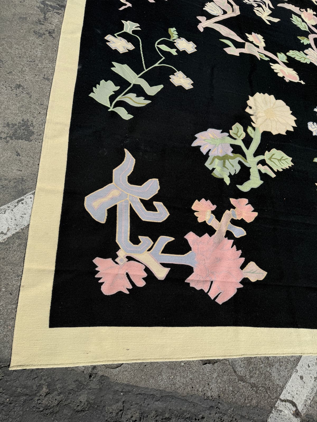 11ft 8in × 13ft 11in Strack Romania Botanical Kilim Area Rug, Circa 1990 - Thumbnail 10