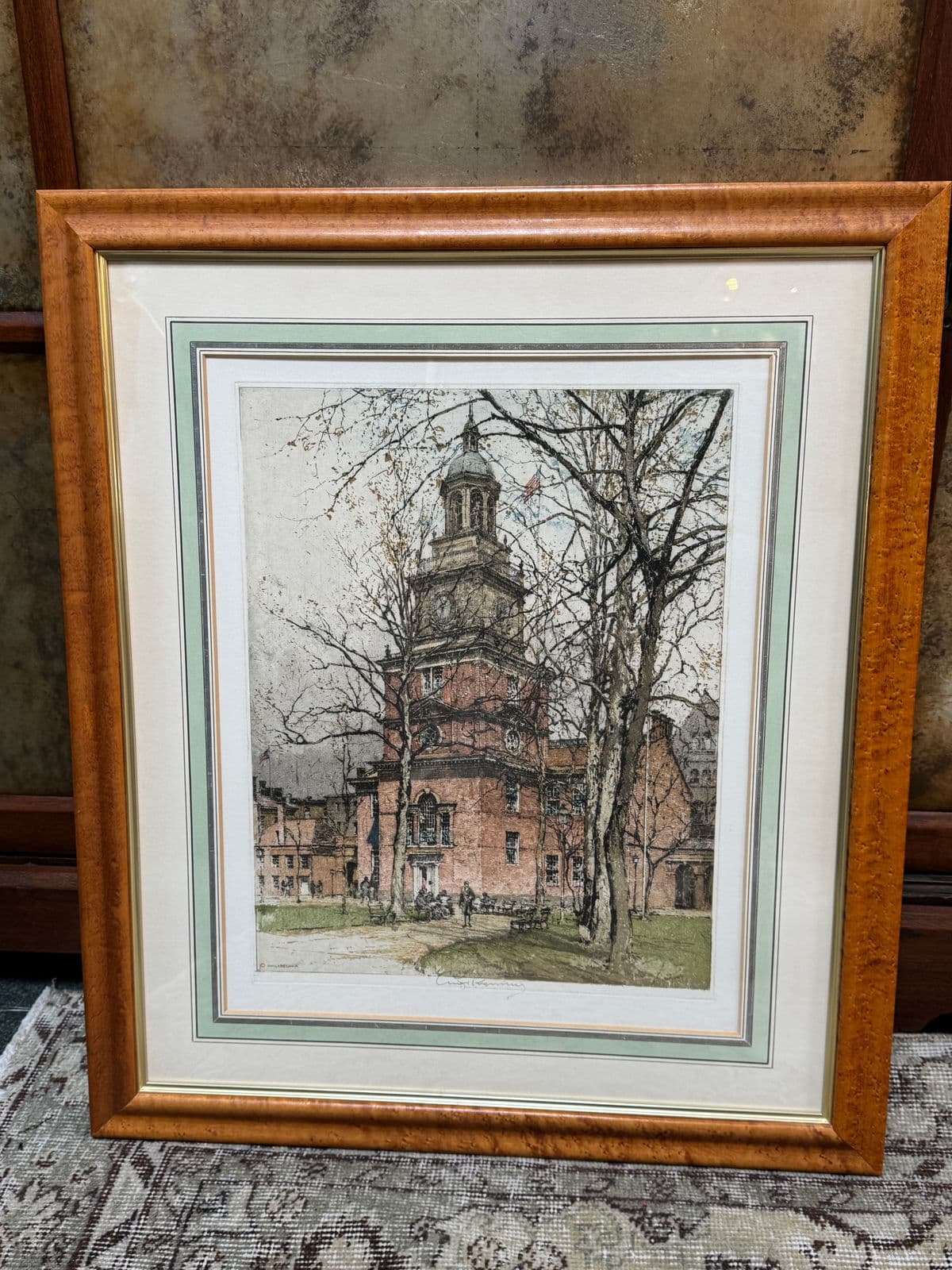 Luigi Kasimir Philadelphia Independence Hall Etching, Signed Circa 1920s - Thumbnail 8