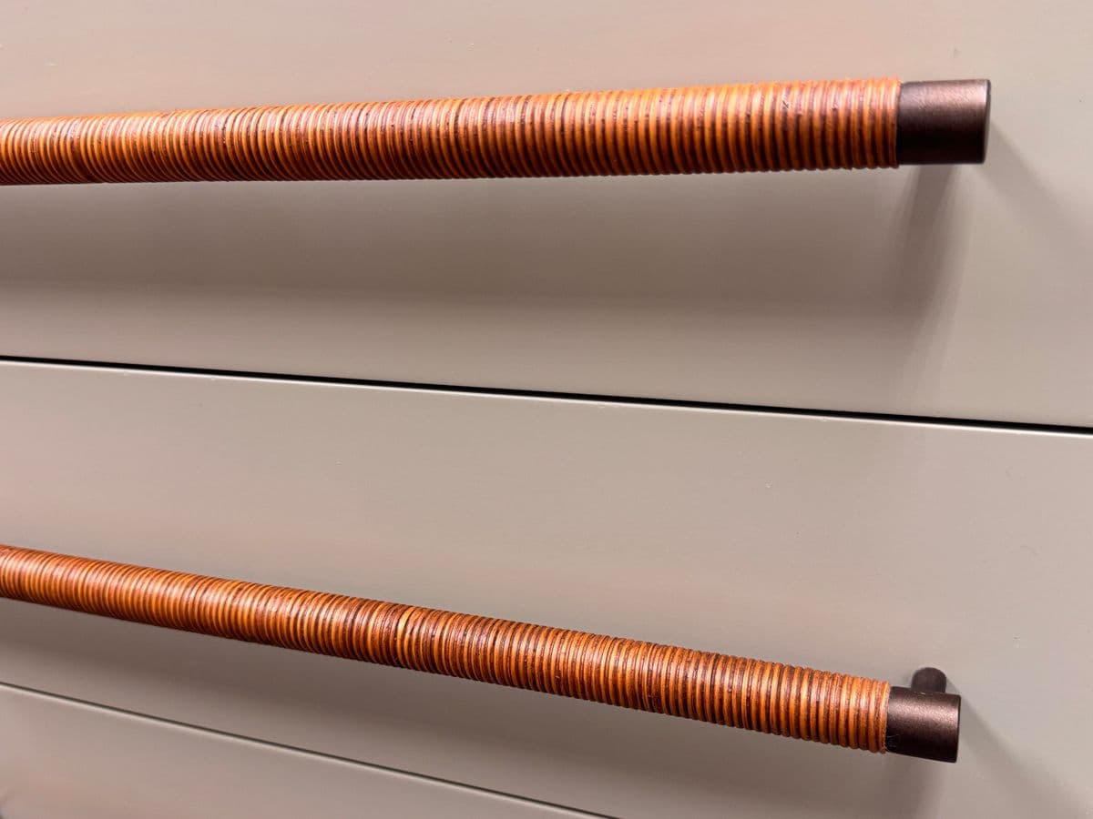 Brownstone Audrey Rattan Handle Taupe Nightstand - Thumbnail 10