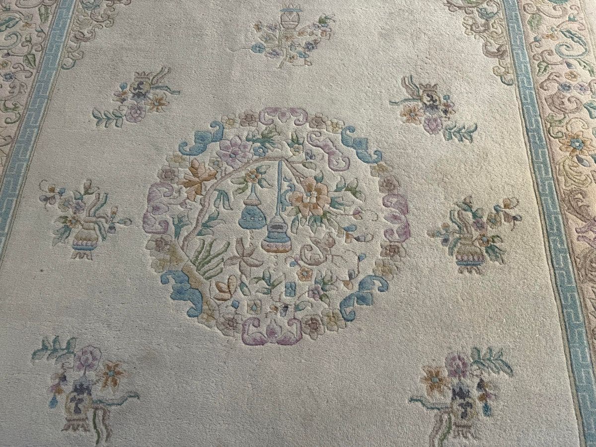 9ft 6in X 13ft 5in Turkish Hand Woven Oushak Area Rug - Thumbnail 4