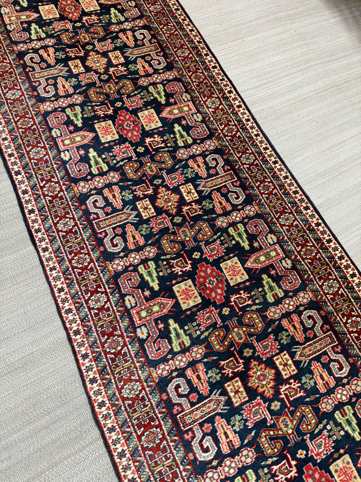 2ft 7in × 15ft Genuine Hand Woven Persian Kurdish Runner Rug - Thumbnail 3