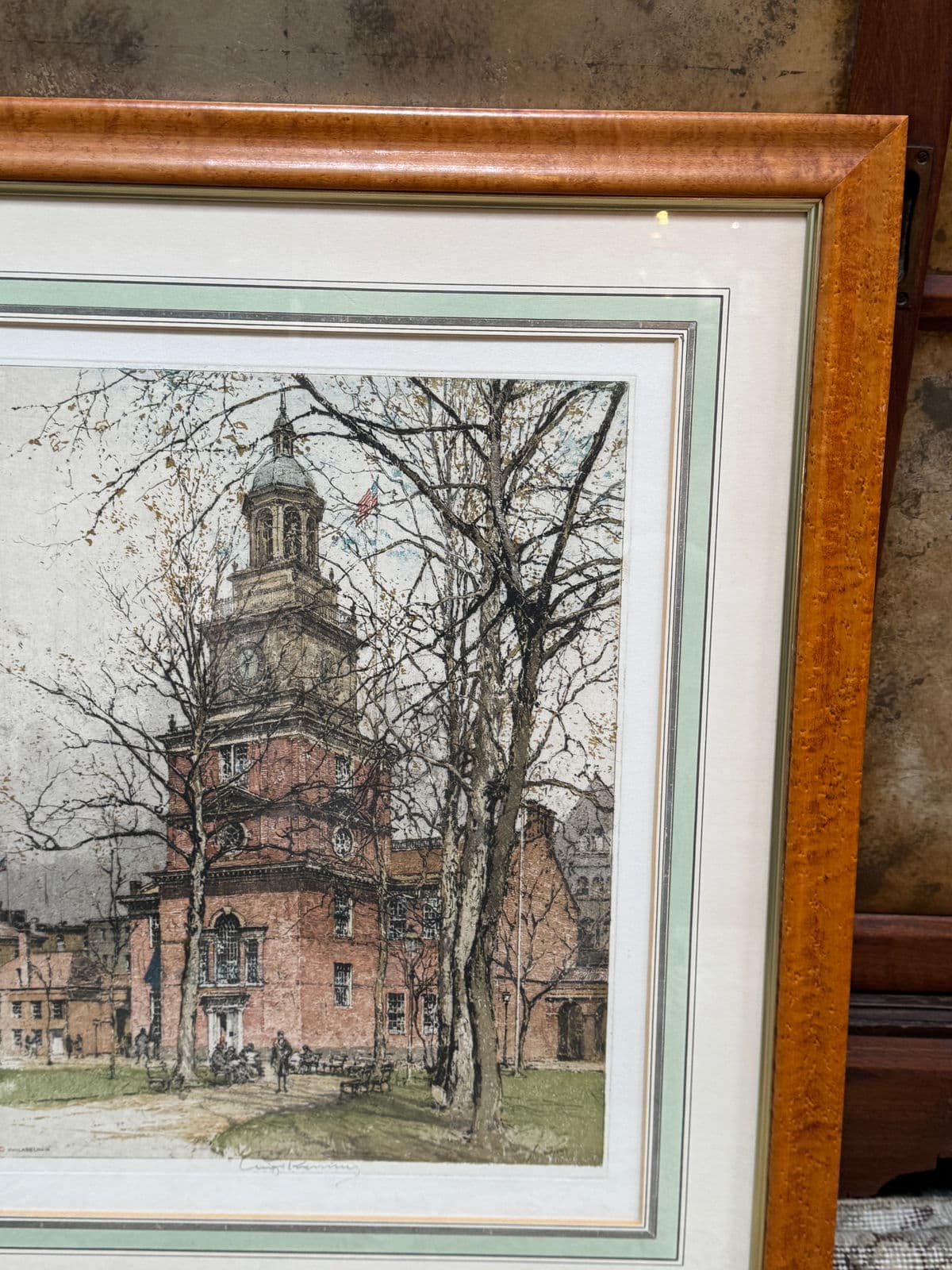 Luigi Kasimir Philadelphia Independence Hall Etching, Signed Circa 1920s - Thumbnail 5