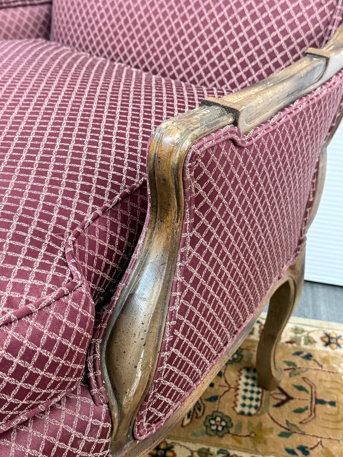 French Country Louis XV Style Bergère Chair - Thumbnail 4