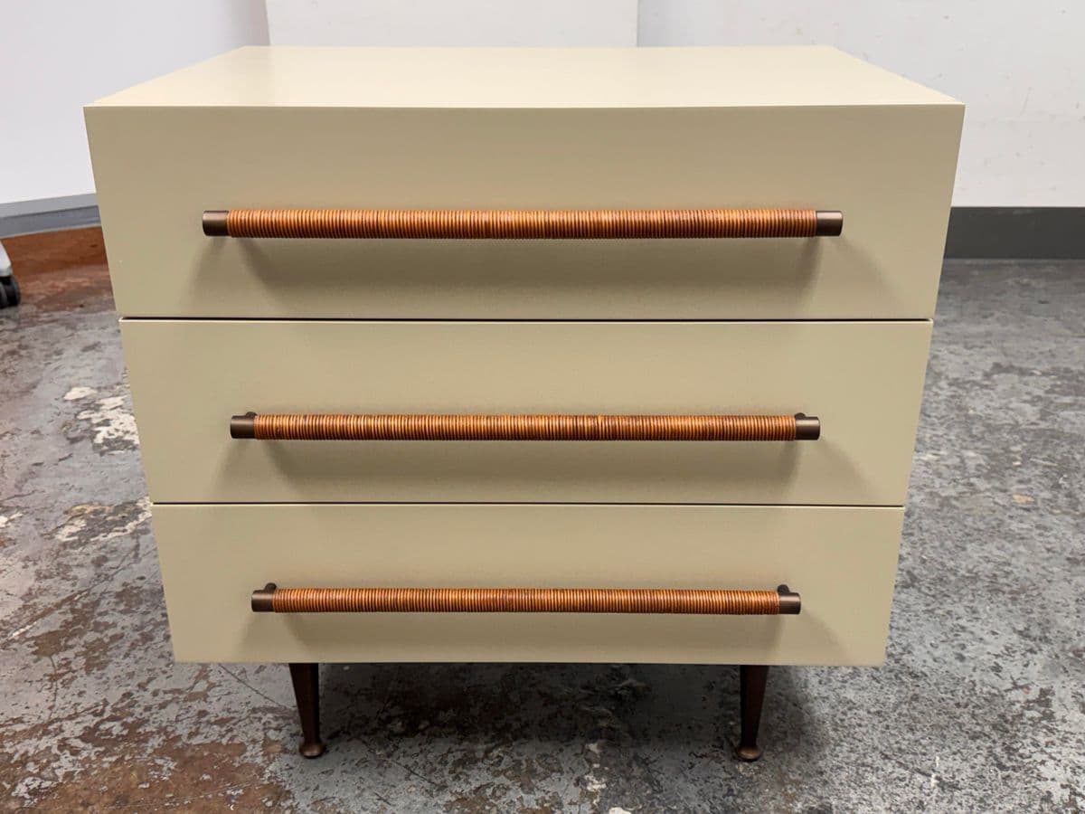 Brownstone Audrey Rattan Handle Taupe Nightstand - Thumbnail 4