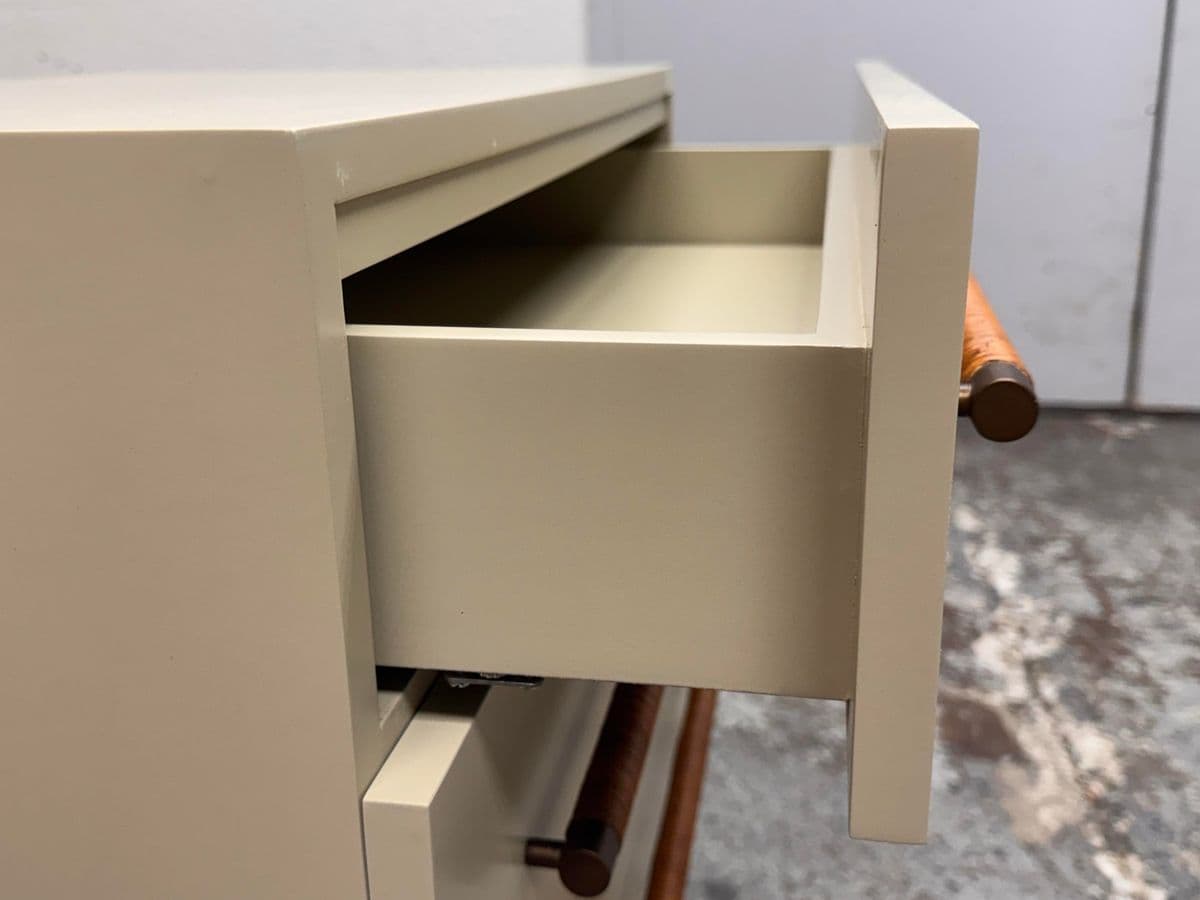 Brownstone Audrey Rattan Handle Taupe Nightstand - Thumbnail 9