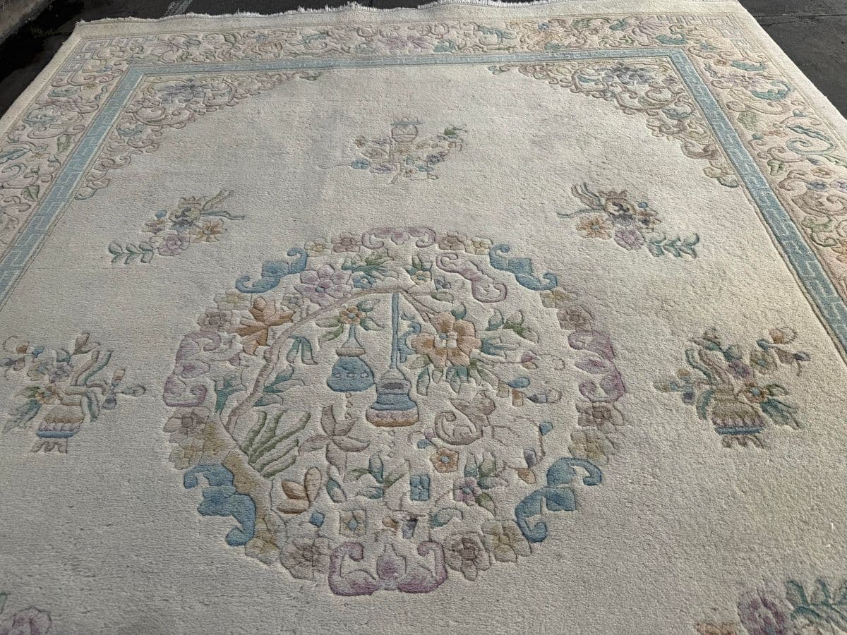 9ft 6in X 13ft 5in Turkish Hand Woven Oushak Area Rug - Thumbnail 9