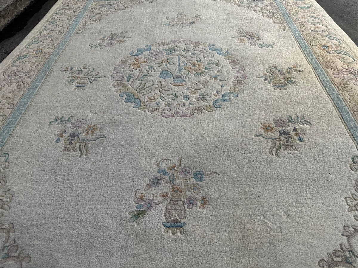 9ft 6in X 13ft 5in Turkish Hand Woven Oushak Area Rug - Thumbnail 11