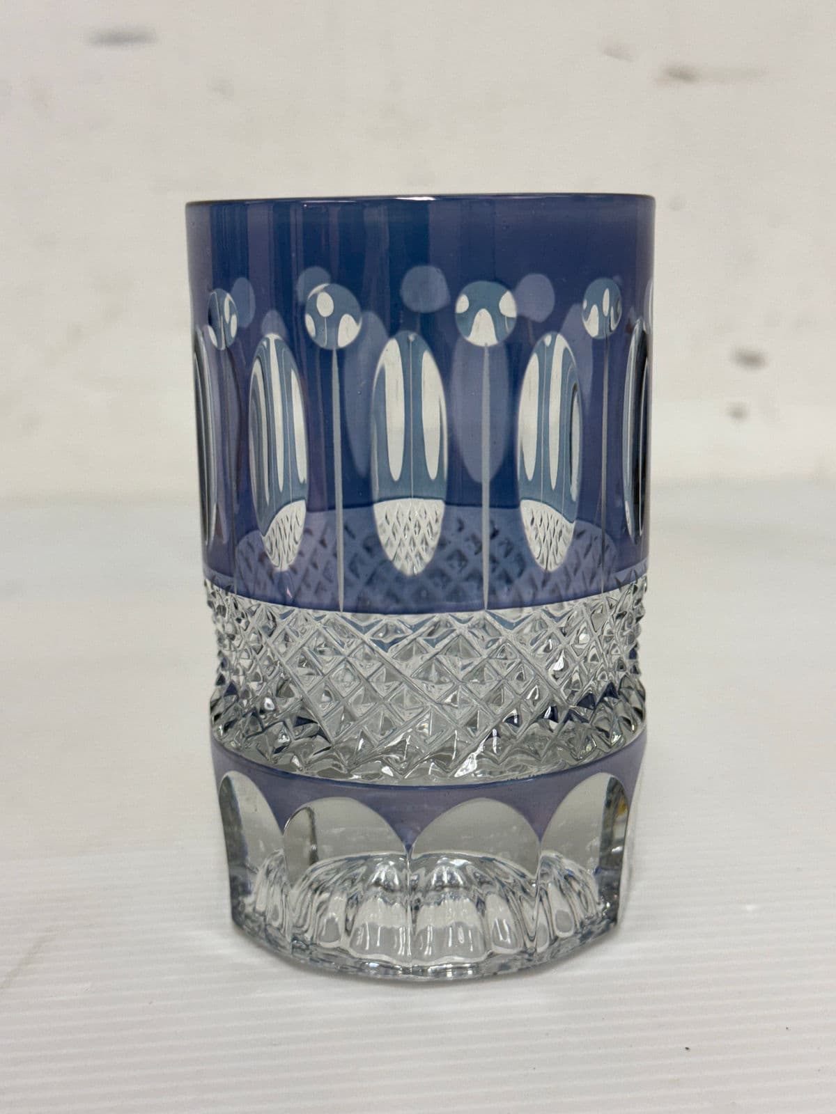 Crystal Blue Cut Decanter + Matching Tumblr, Pair - Thumbnail 11